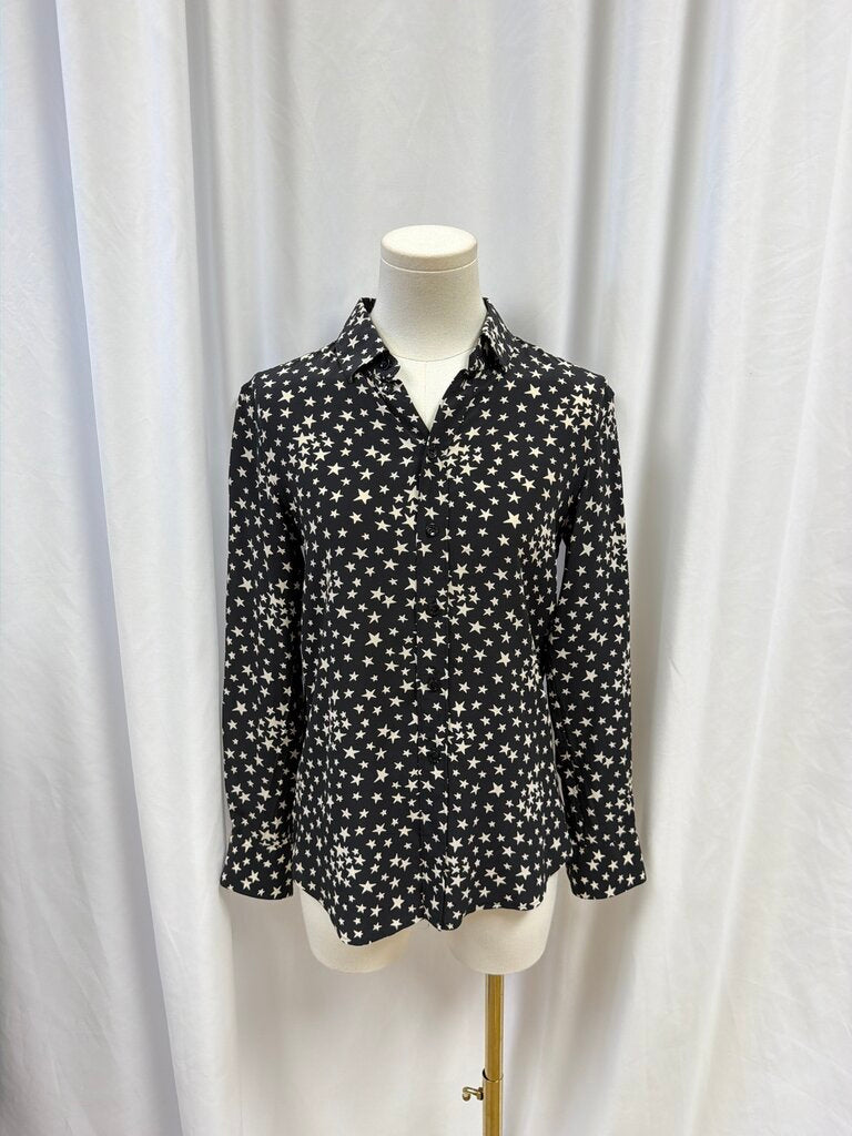 Saint Laurent Black Star Silk Blouse