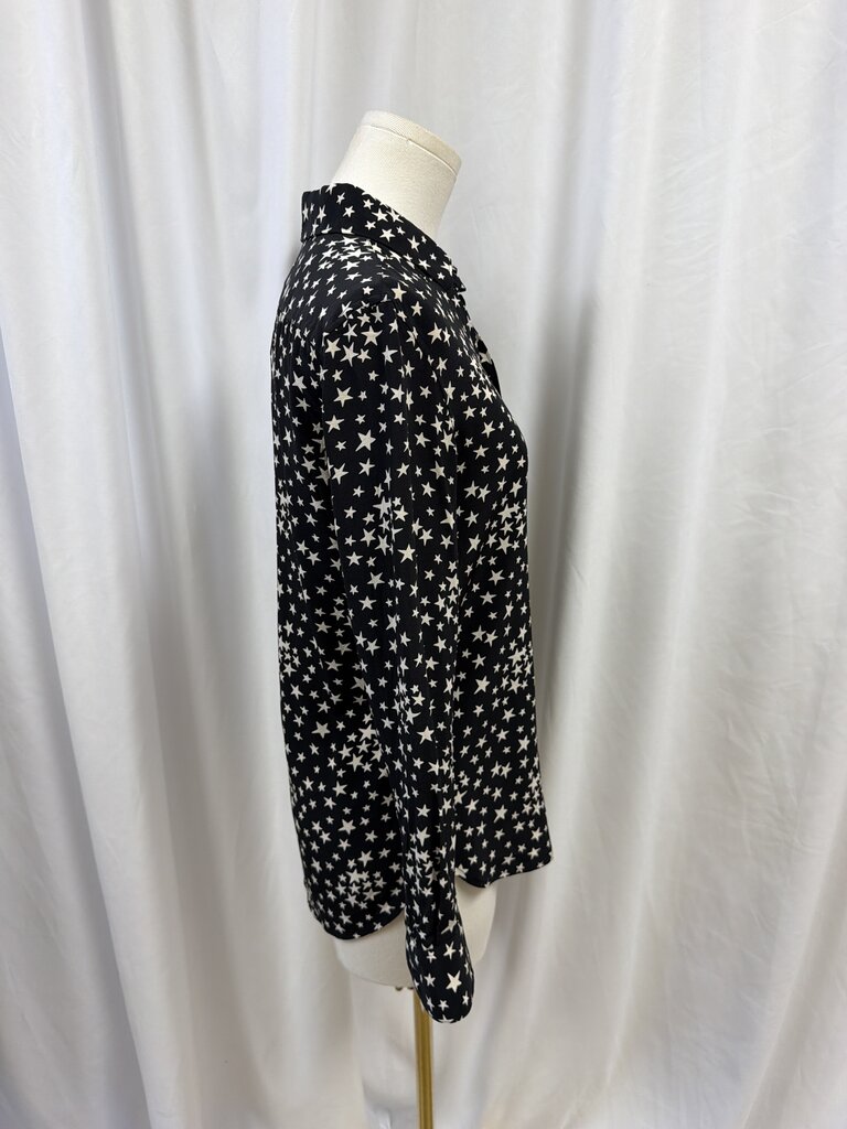 Saint Laurent Black Star Silk Blouse