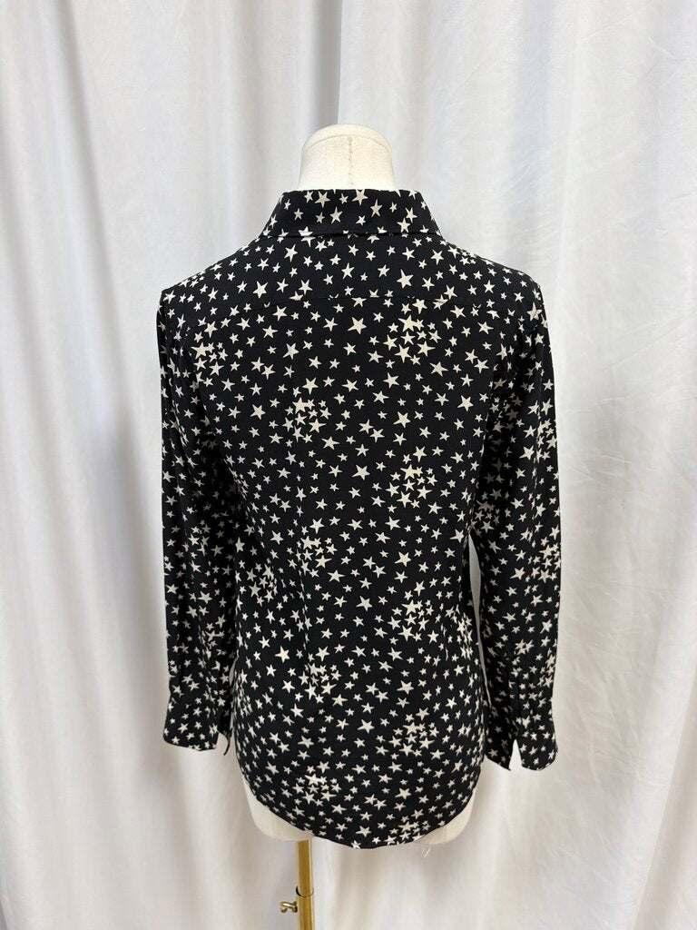 Saint Laurent Black Star Silk Blouse