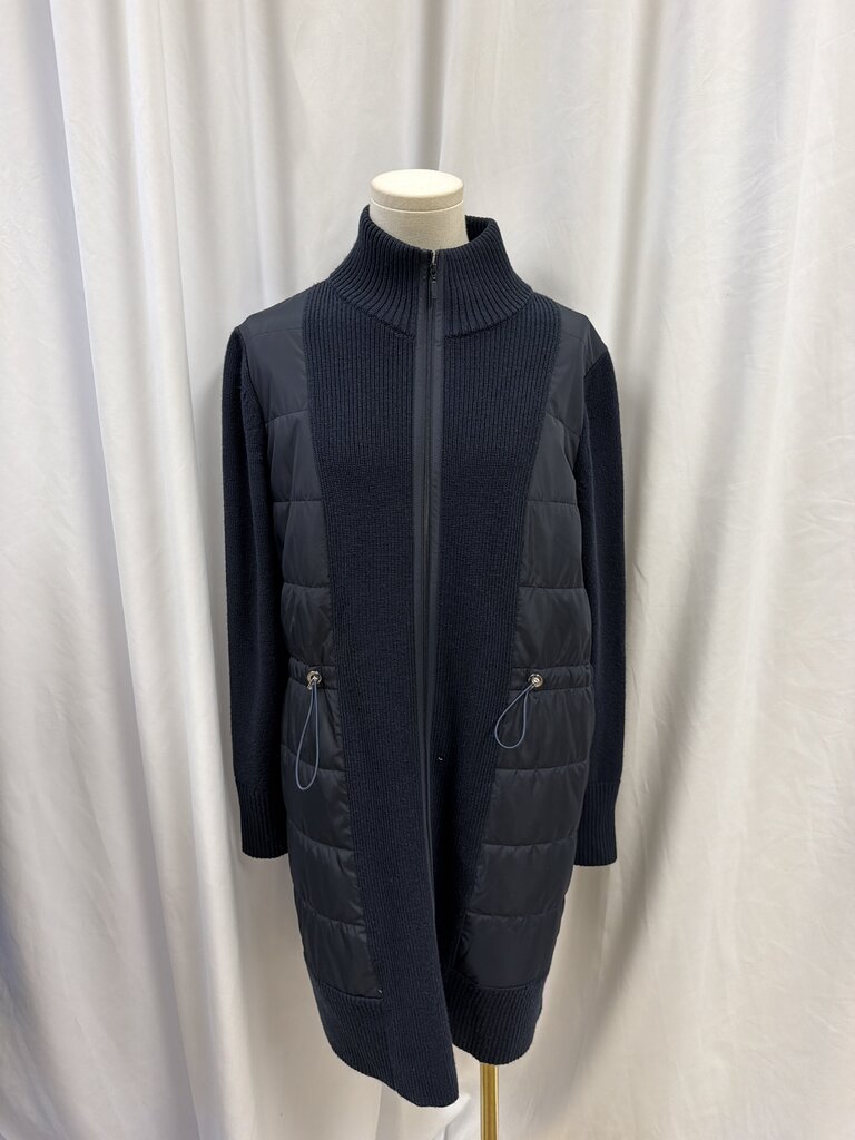 Lafayette 148 Long Quilted Zip Up Sweater