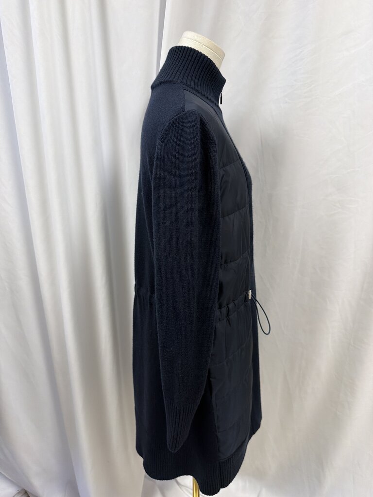 Lafayette 148 Long Quilted Zip Up Sweater