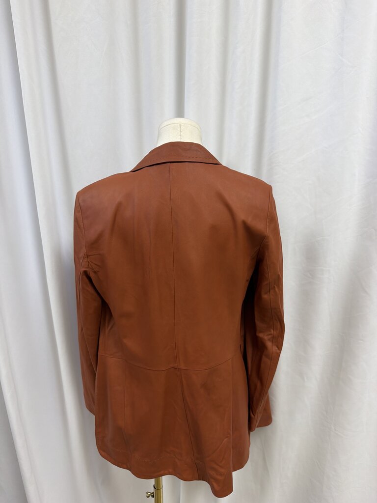 Escada Rust Leather Open Jacket