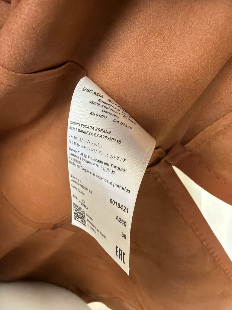 Escada Rust Leather Open Jacket