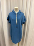 Fifteen Twenty Blue Short Sleeve Sweatshirt Dress