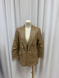 Veronica Beard Tan Vegan Leather Blazer