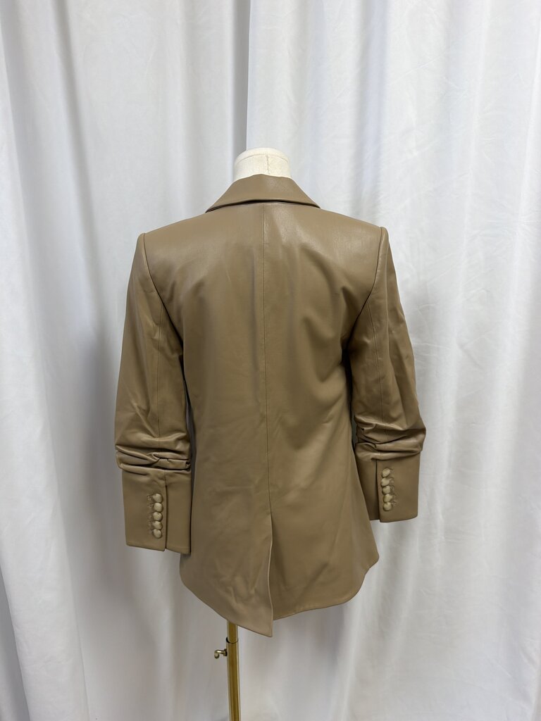 Veronica Beard Tan Vegan Leather Blazer