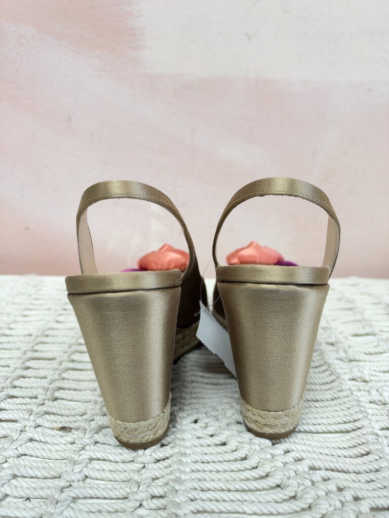 Prada Satin 3D Rose Applique Wedge w/ Box and Dustbag