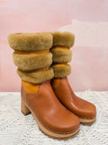 Hasbeens Fur Trim Leather Boot