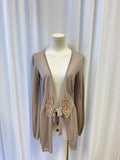 Gianfranco Ferre Taupe Embellished Tie Sweater