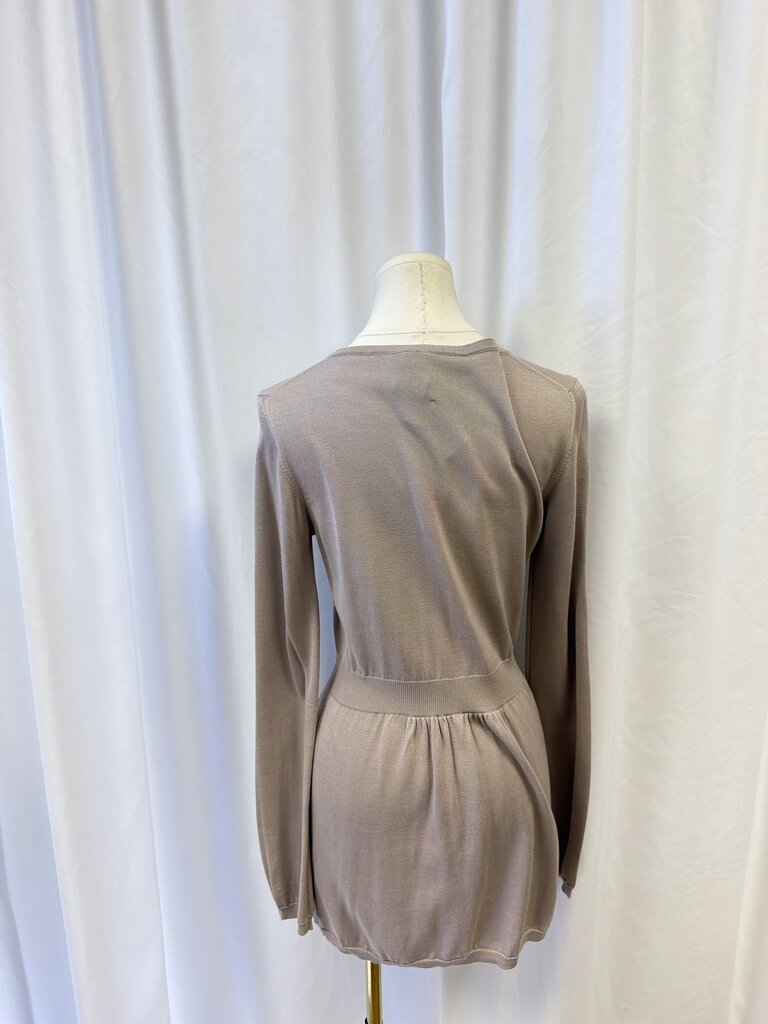 Gianfranco Ferre Taupe Embellished Tie Sweater