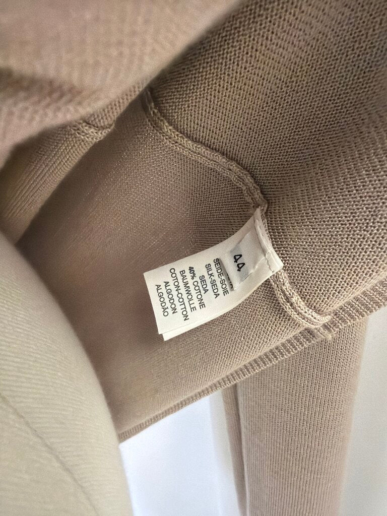 Gianfranco Ferre Taupe Embellished Tie Sweater