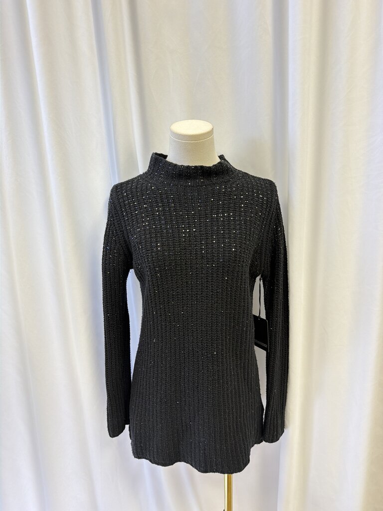 Ermanno Scervino Black Mock Sweater w/Sequins NWT