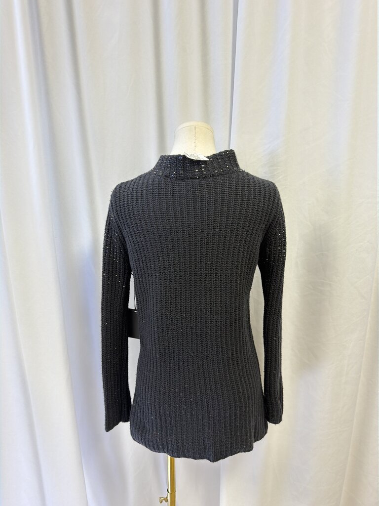 Ermanno Scervino Black Mock Sweater w/Sequins NWT