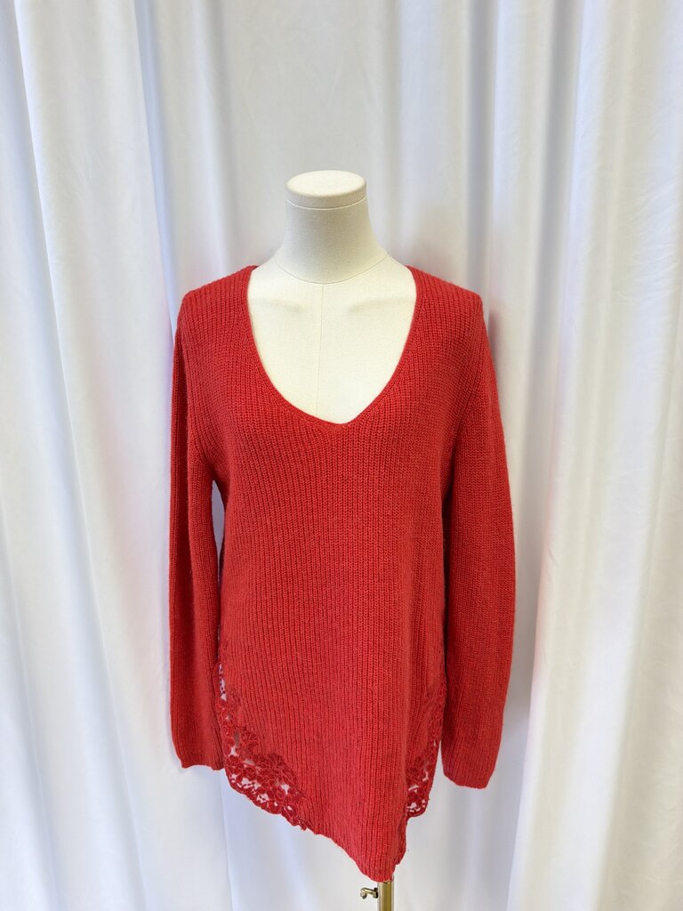 Ermanno Scervino Red V-Neck Sweater