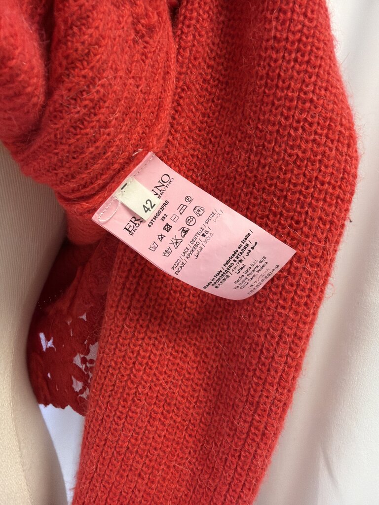 Ermanno Scervino Red V-Neck Sweater