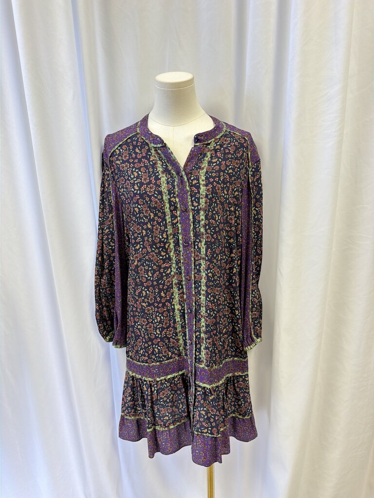 Veronica Beard Long Sleeve Floral Mini Dress