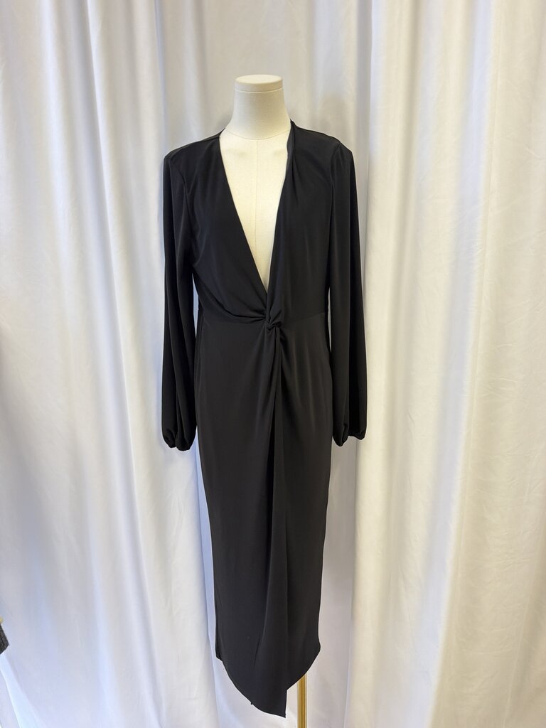 Ramy Brook Black V-Neck Midi Dress NWT