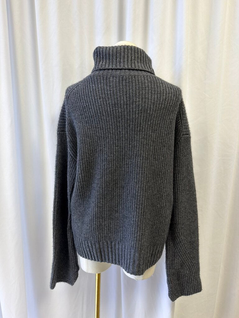 Veronica Beard Charcoal Cashmere Blend Turtleneck Sweater NWT