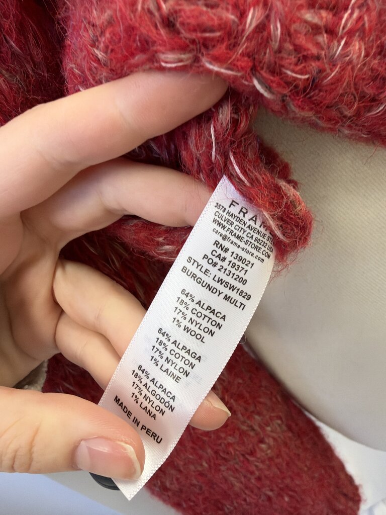 Frame Red Alpaca Cardigan