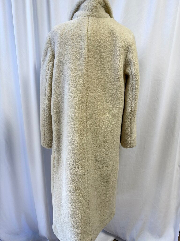 Tory Burch Bone Long Teddy Coat