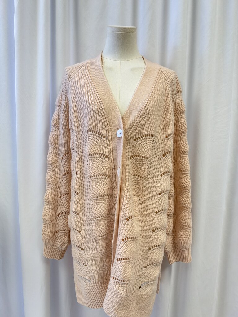 Elie Tahari Eyelet V-Neck Cardigan