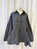 Dress to Kill Black Assymetrical Crinkle Top