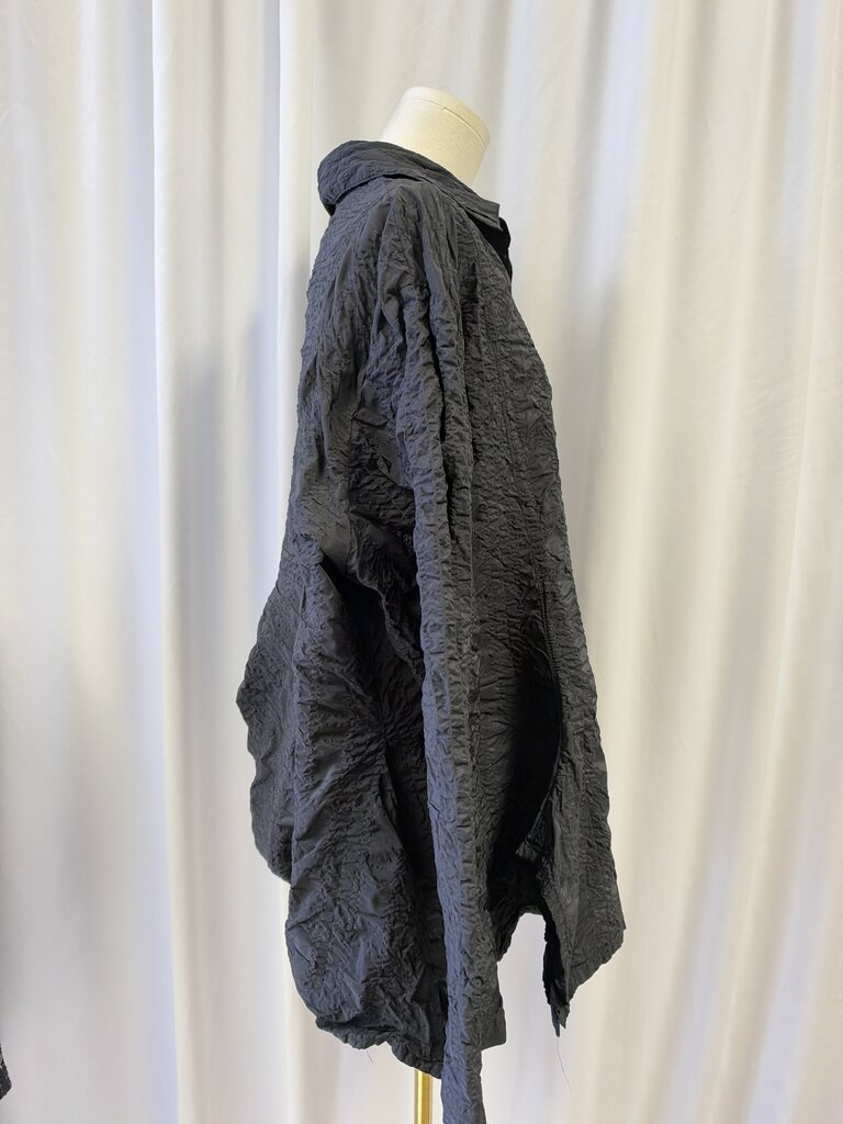 Dress to Kill Black Assymetrical Crinkle Top