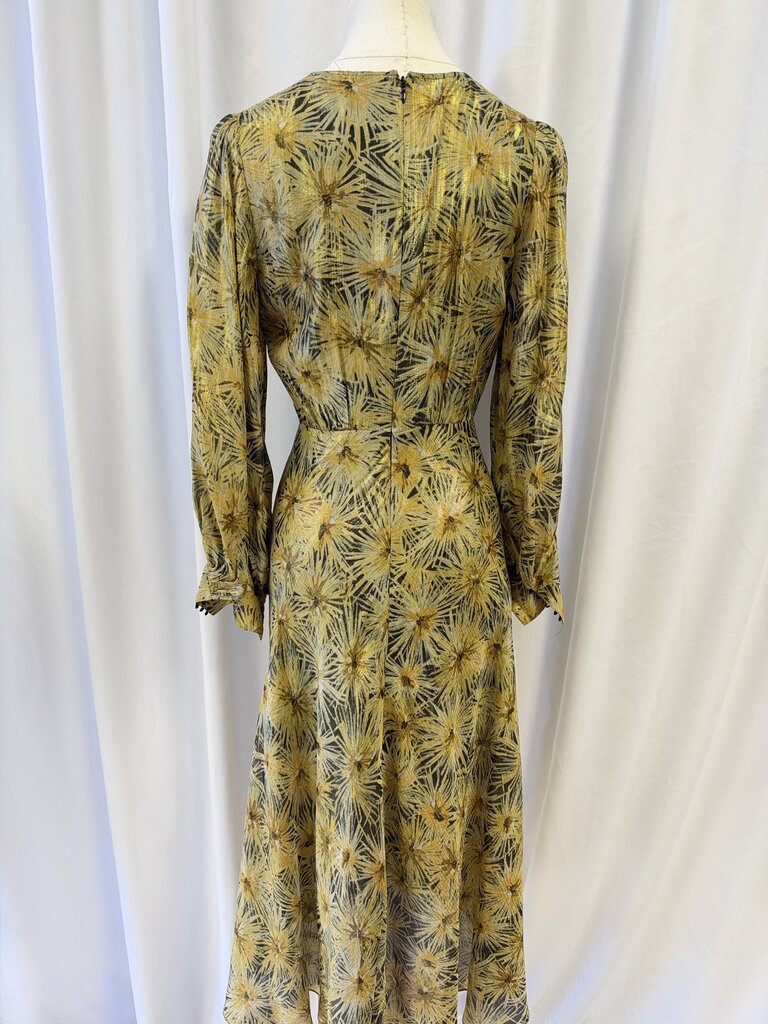 The Kooples Gold Metallic V-Neck Dress