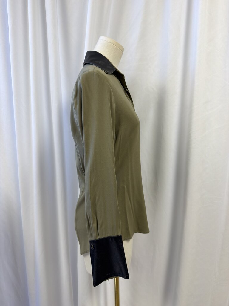 Ramy Brook Vegan Leather Trim Blouse
