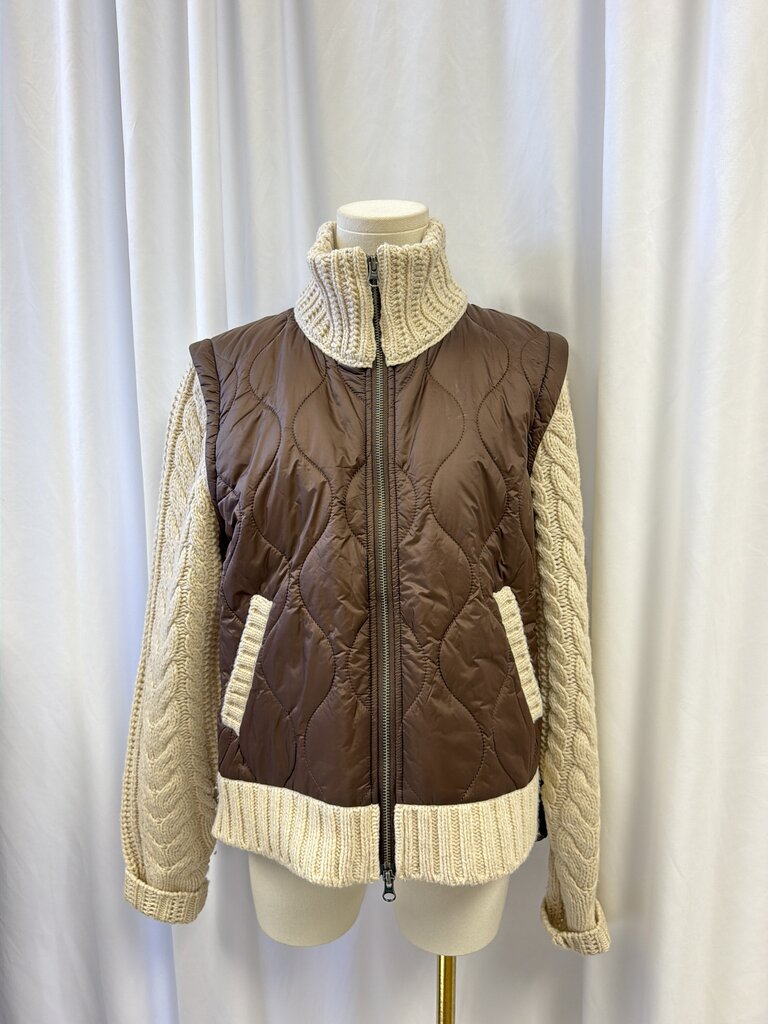 Veronica Beard Wool Blend Turtleneck Puffer Jacket