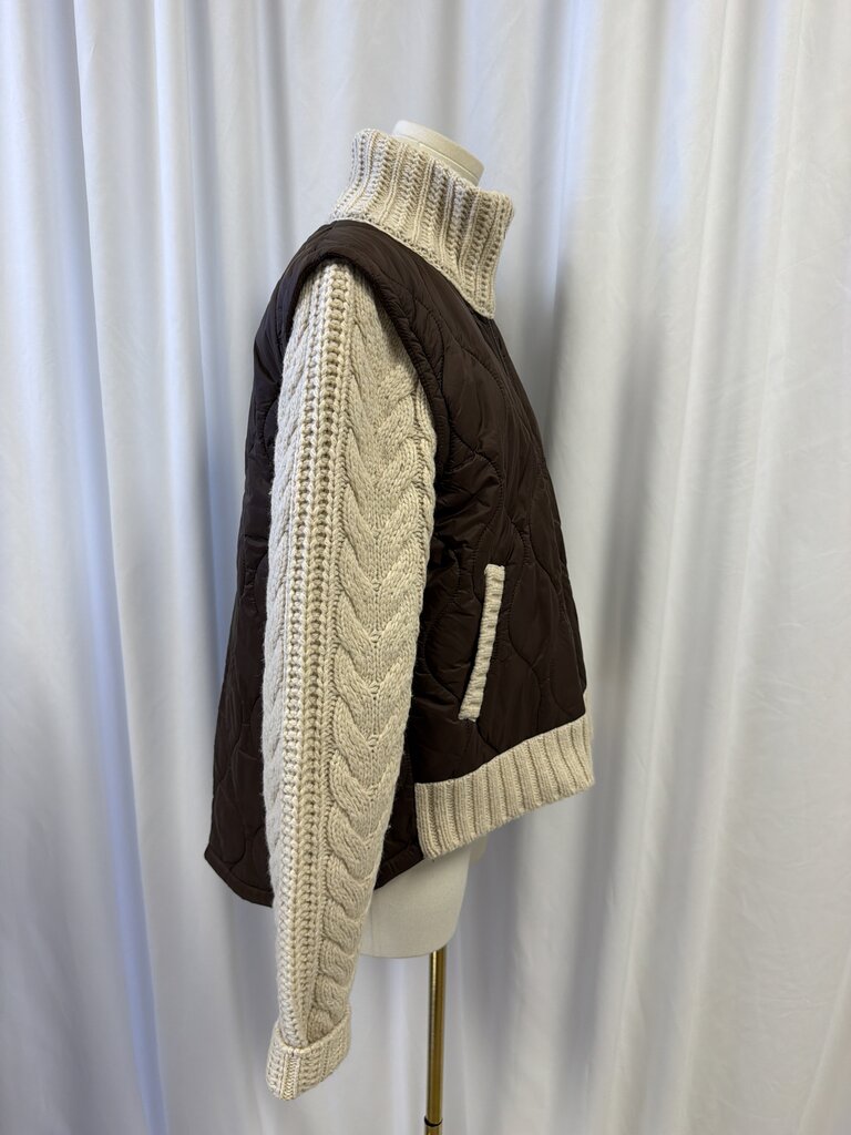 Veronica Beard Wool Blend Turtleneck Puffer Jacket