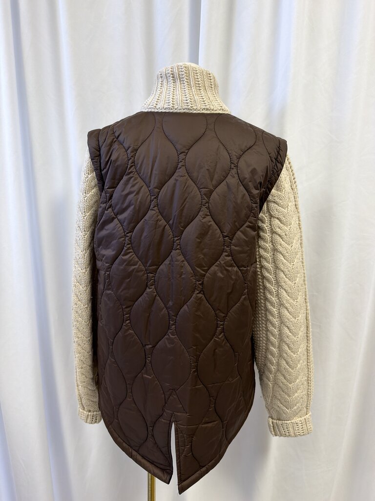 Veronica Beard Wool Blend Turtleneck Puffer Jacket
