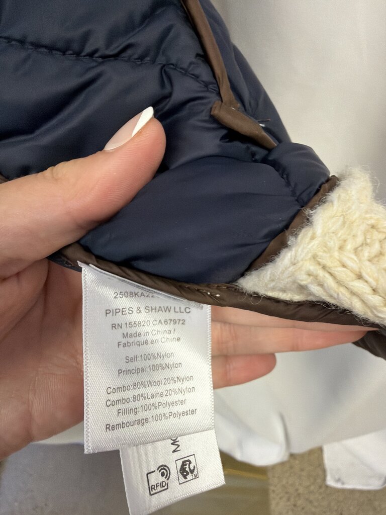 Veronica Beard Wool Blend Turtleneck Puffer Jacket