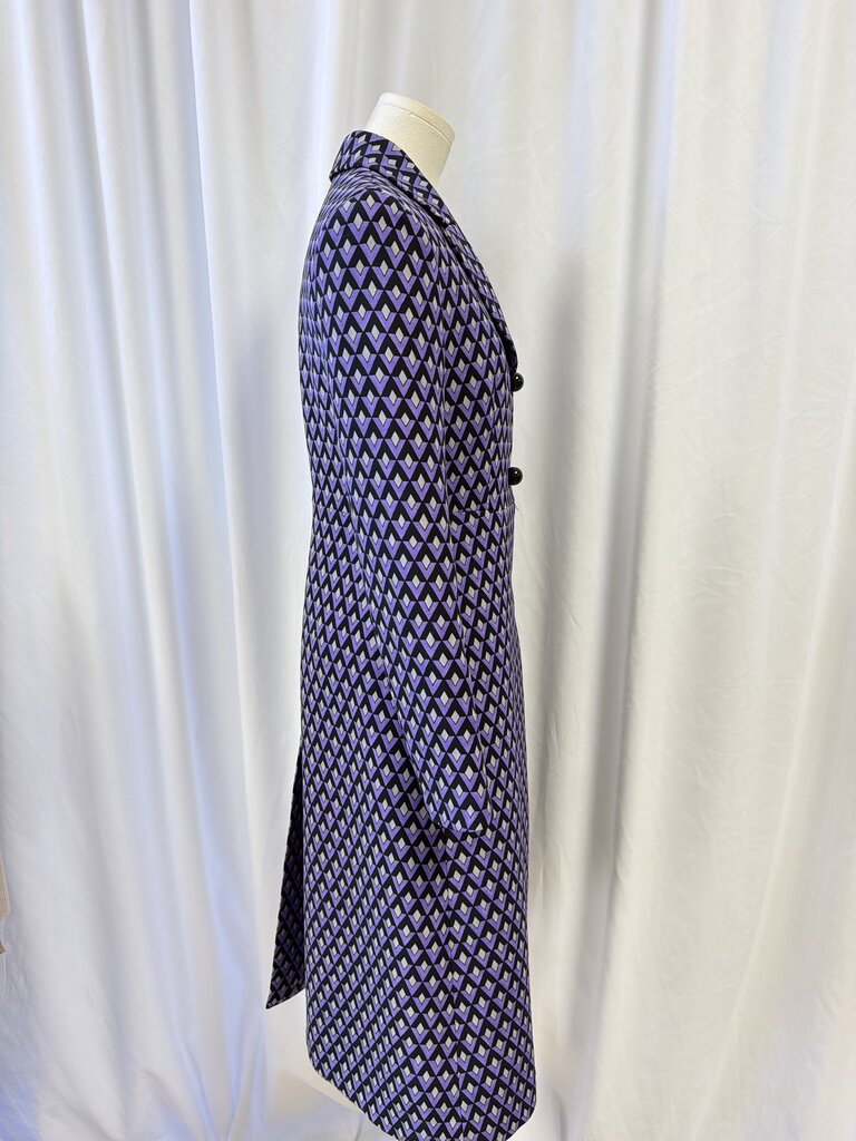 Prada Geomentric Diamond Print Wool Coat