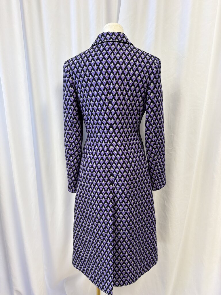 Prada Geomentric Diamond Print Wool Coat