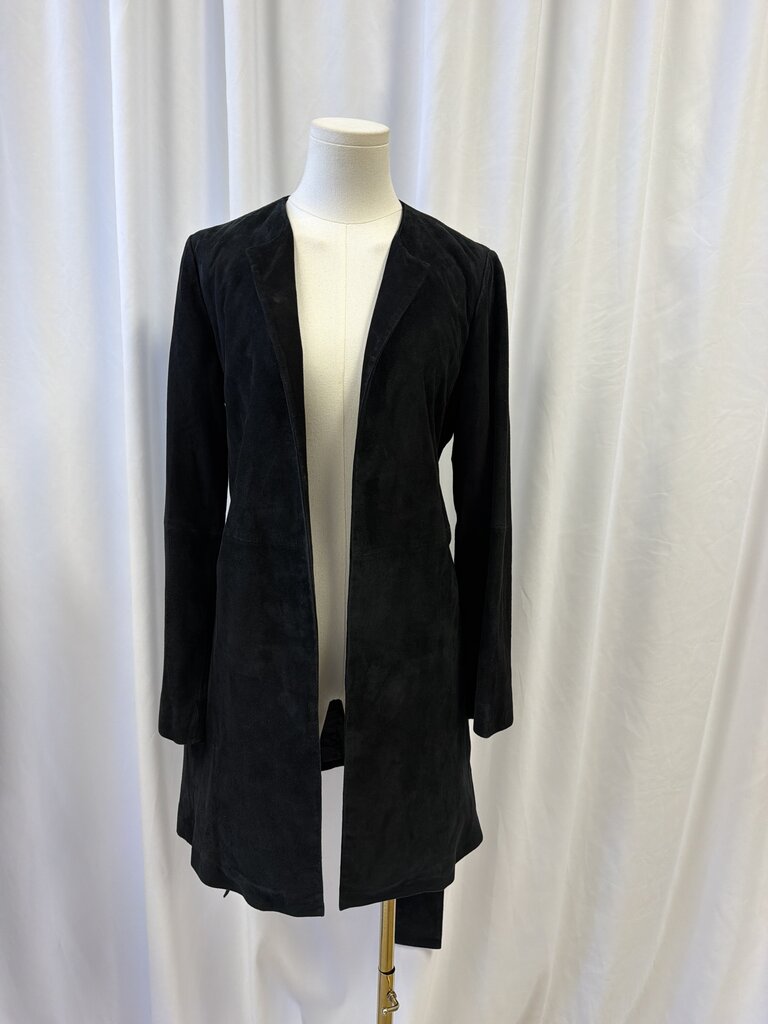R/R Studio Suede Leather Belted Jacket