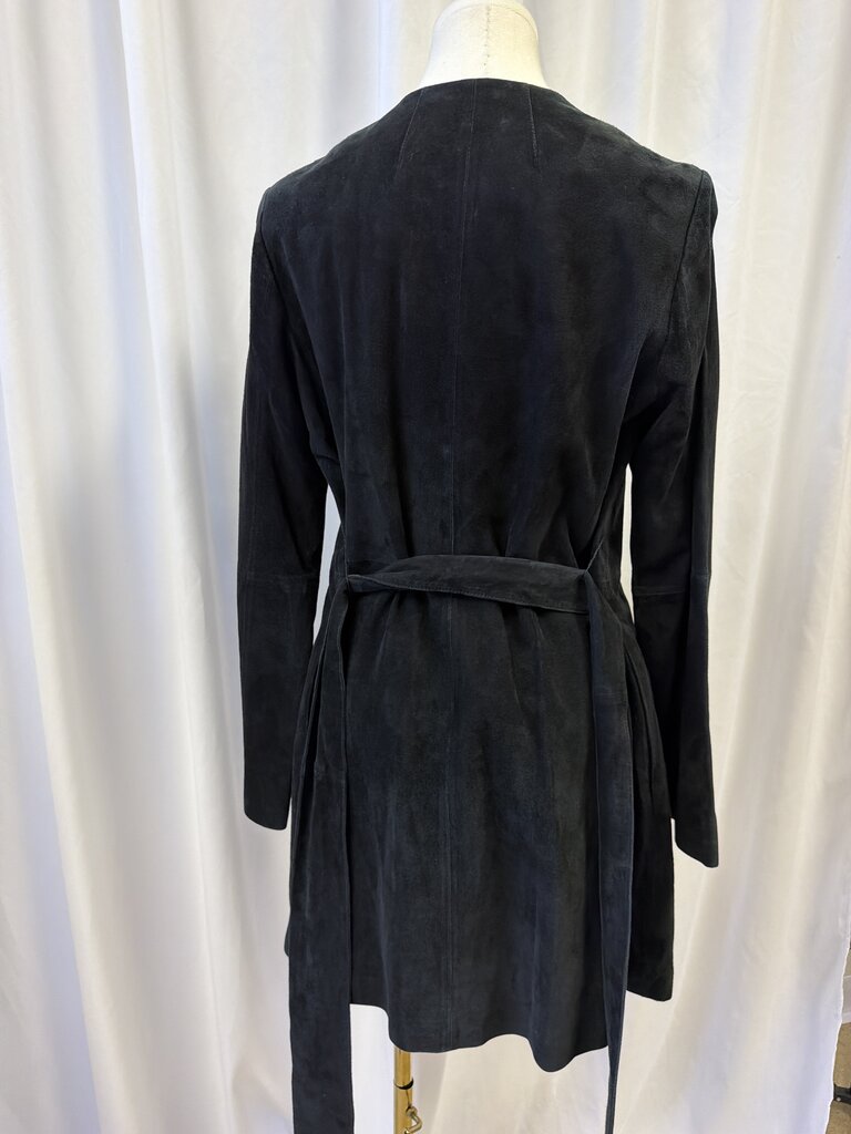 R/R Studio Suede Leather Belted Jacket