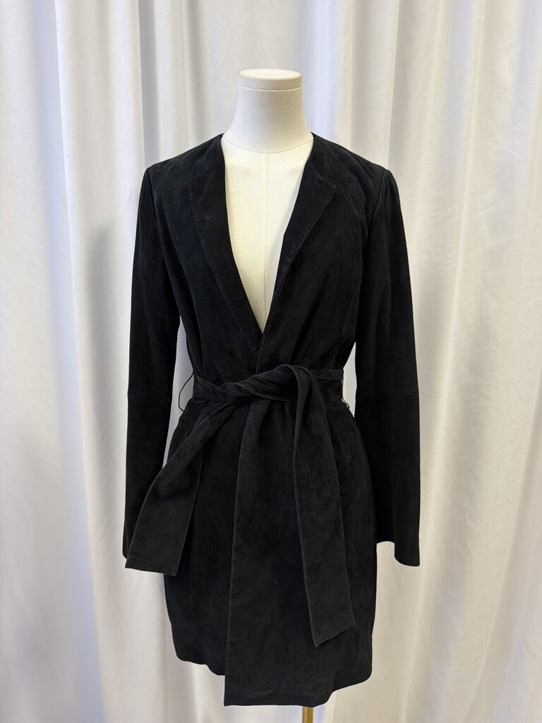 R/R Studio Suede Leather Belted Jacket