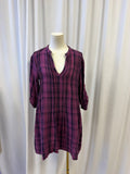 CP Shades Cotton Plaid Long Sleeve Mini Dress