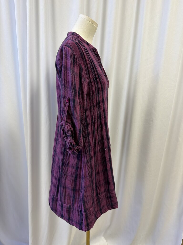 CP Shades Cotton Plaid Long Sleeve Mini Dress