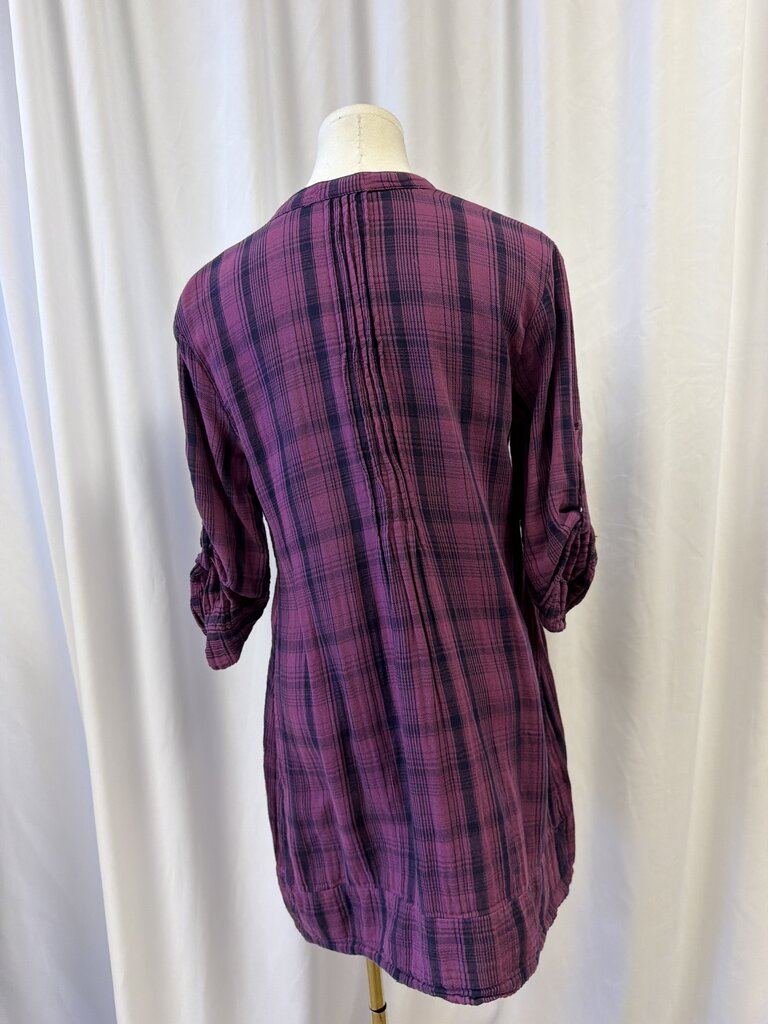 CP Shades Cotton Plaid Long Sleeve Mini Dress