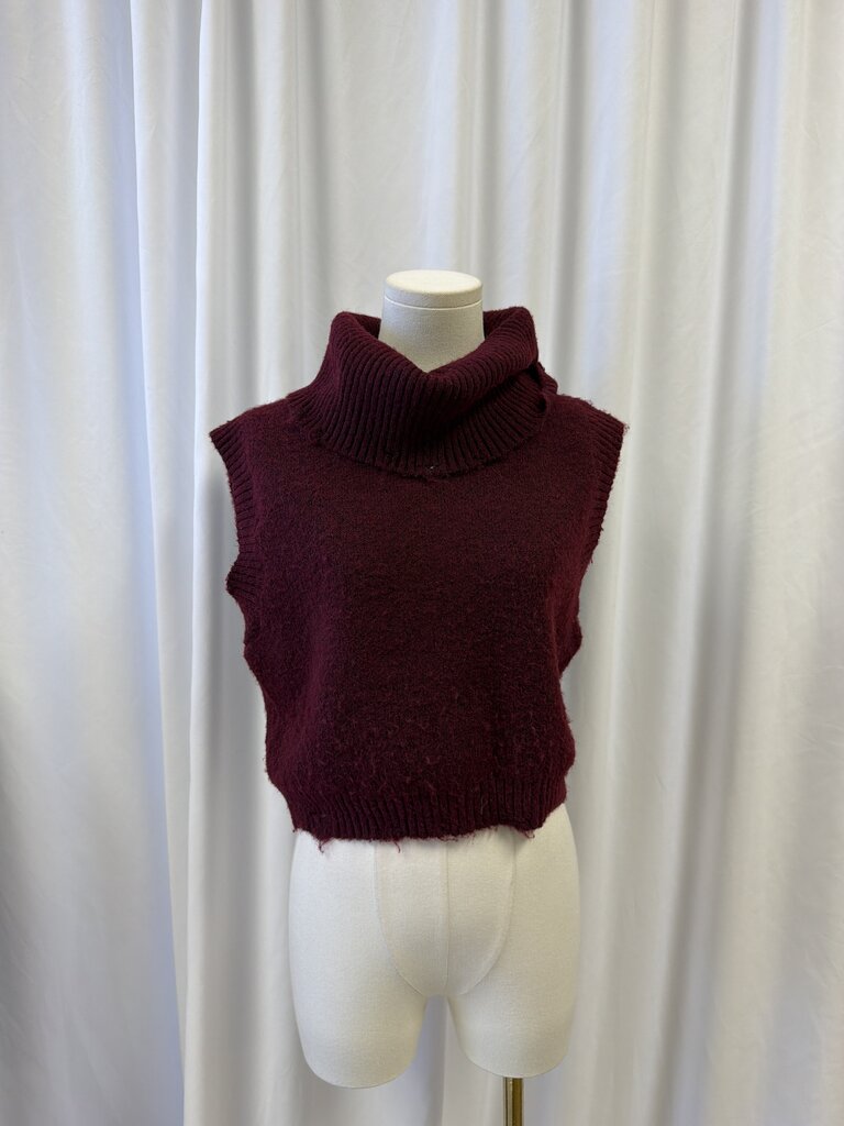 Kerisma Distressed Recycled Polyester/Wool Turtleneck Vest