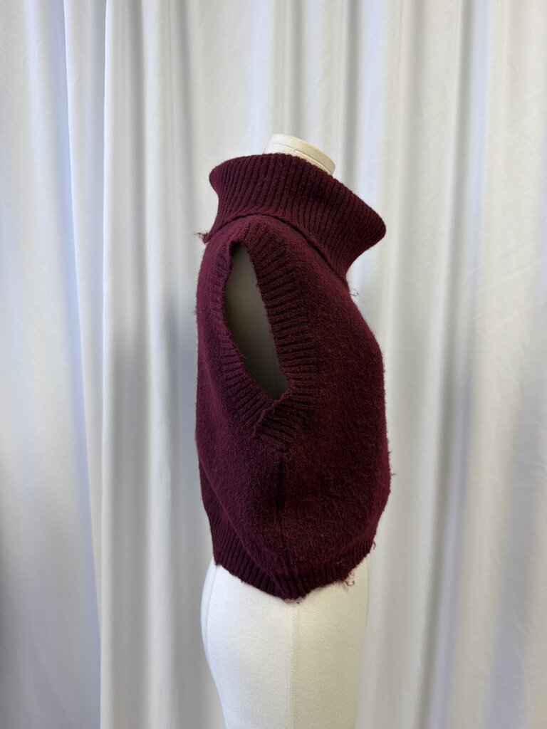 Kerisma Distressed Recycled Polyester/Wool Turtleneck Vest