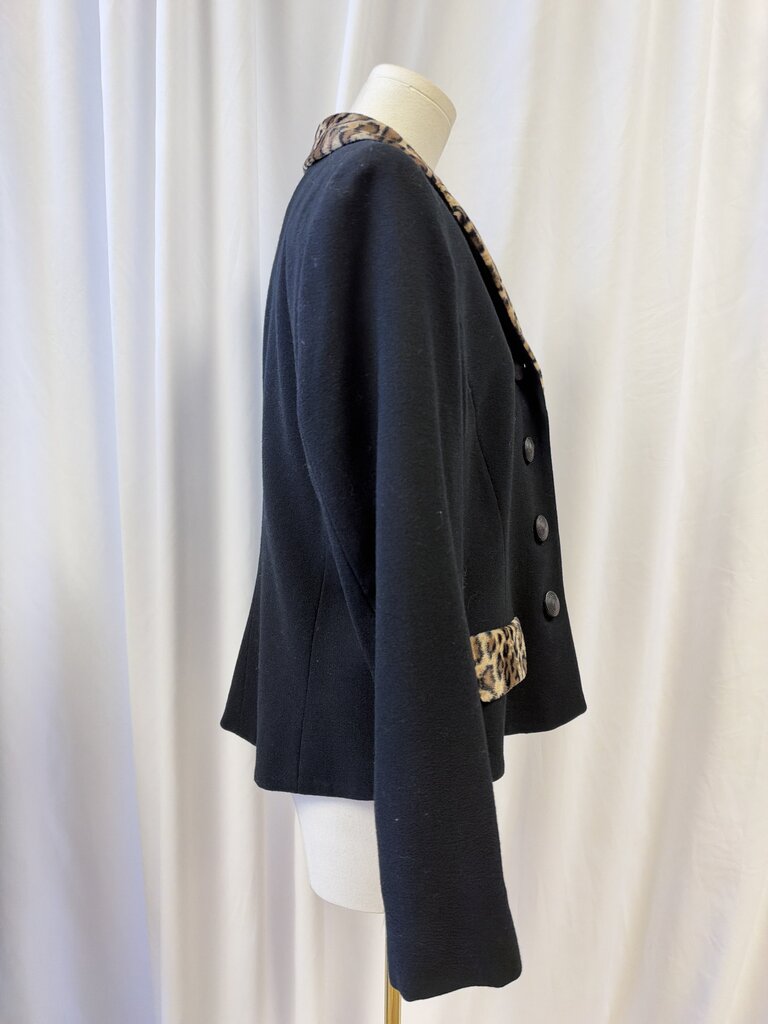 Evan Picone Animal Print Detail Blazer