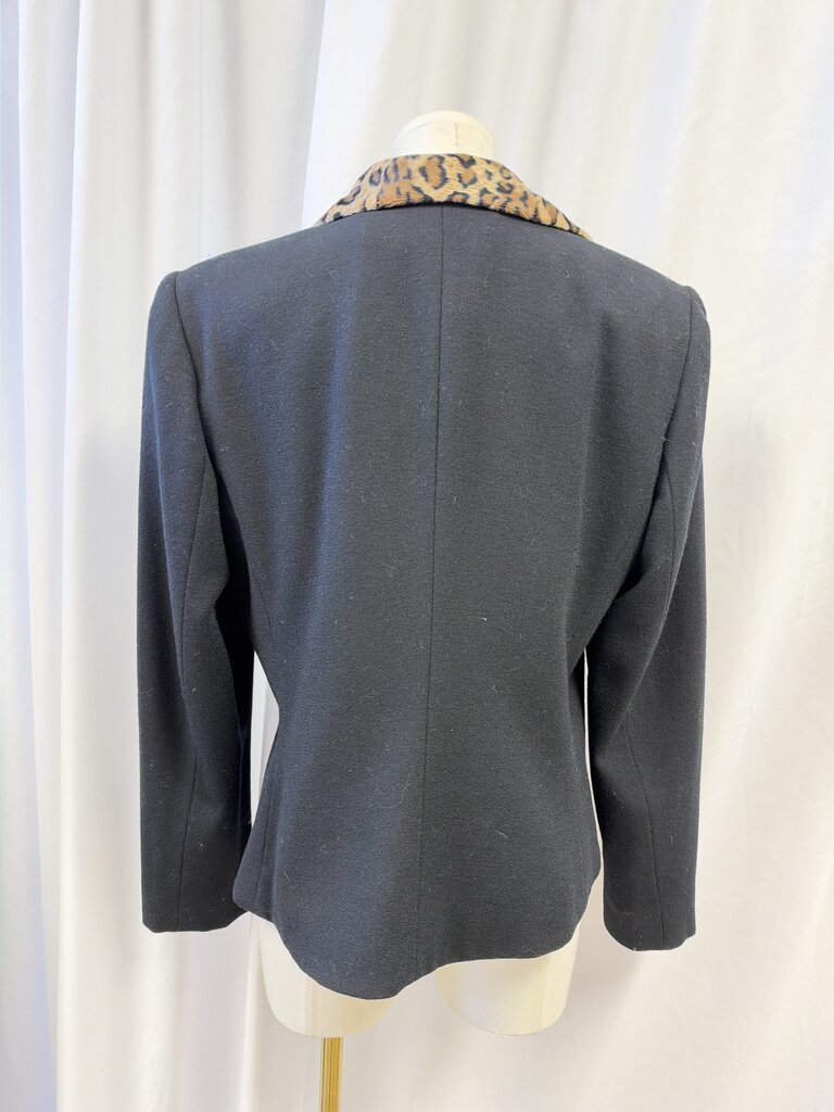 Evan Picone Animal Print Detail Blazer