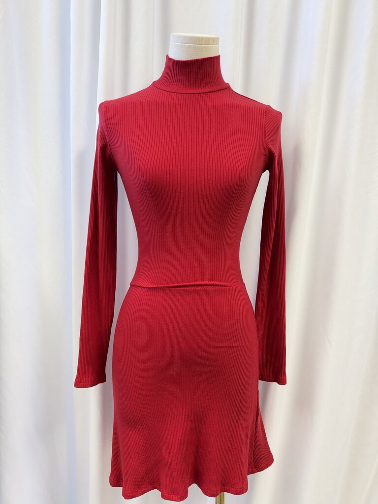 Reformation Ribbed Turtleneck Mini Dress