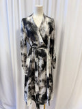 Donna Karan Watercolor Wrap Dress w/ Belt