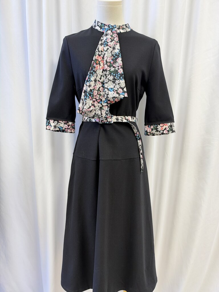 Erdem Floral Trim Belted Maxi Dress