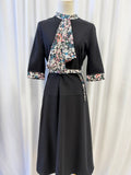 Erdem Floral Trim Belted Maxi Dress
