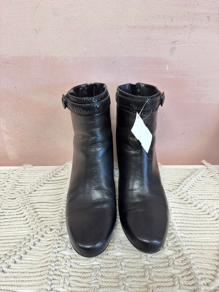 Aquatalia Leather Bootie w/ Buckle